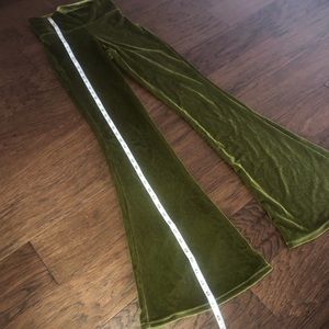 green velvet bell bottoms